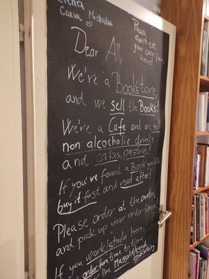 Inside at Massolit Budapest Books and Café in Budapest