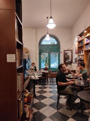 Inside at Massolit Budapest Books and Café in Budapest