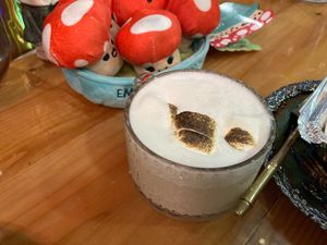 White hot chocolate at Kosmic Community Anti Bar & Coffee Shop in New York City