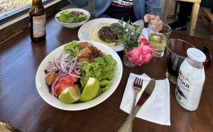 Falafel salad  at Café Chirifo  in Rio Ibanez