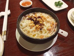 Sichuan Style Sour Spicy Flat Noodles In Soup. at Veggie Kingdom - Causeway Bay - 緻素坊 in Hong Kong Island