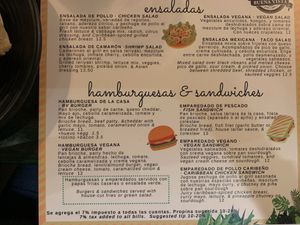 salads, hamburgers & sandwiches at Buena Vista in Bocas Del Toro