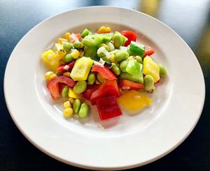 Broad bean salad  at Brunch City in Dubai
