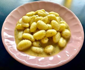 Mushroom and garlic gnocchi  at Brunch City in Dubai