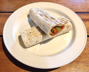 Vegan chicken fajita at Brunch City in Dubai