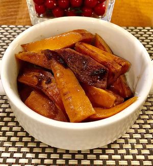 Roasted root vegetables  at Oceana Restaurant in Dubai