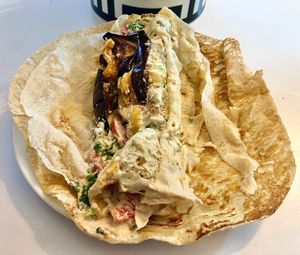 Mixed fry sandwich at Foul w Hummus in Dubai