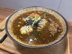 Red-braised style noodle with soup   at SanJinmian x Shuiwan Tangmian Vegan - Jian'an St - 三津制麵x水萬湯麵 Vegan in Tainan