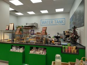 Upstairs in Oxfam Superstore at Water Tank Cafe - Oxfam Superstore Manchester in Manchester