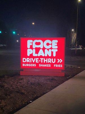 Signage at FACE PLANT in Portland