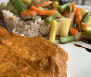 Thai seitan closeup at Aloe in Almeria