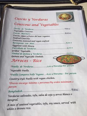 Couscous and rice dishes at Aloe in Almeria