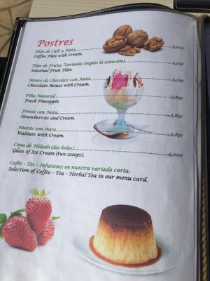 Desserts - not sure which are vegan! at Aloe in Almeria