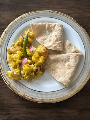 Aloo Gobhi and Chapati  at Chaitanya's Delights in Dallas