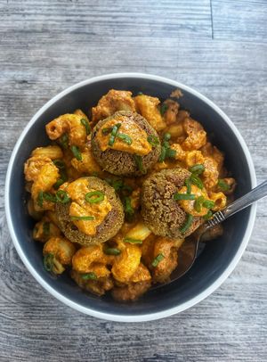 Vegan Meatballs and Malai Pasta  at Chaitanya's Delights in Dallas