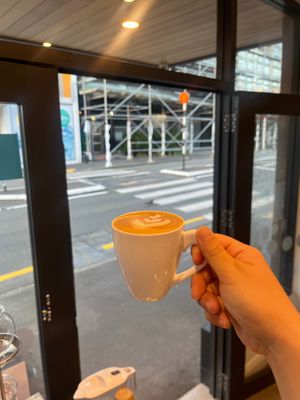 Morning coffee in action  at Creamy & Crunchy  in Wellington