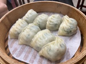 Steamed vegetable dumplings (素菜蒸餃) at Evergreen Vegetarian - 長青素食點心 in Taipei