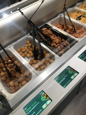 Vegan falafel and mock meat options  at Picadeli - Nordstan in Gothenburg