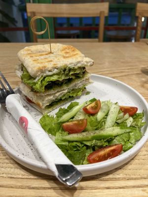 Vegan panini with grilled veg  at Hveggie in Hanoi