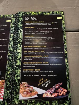 Menus  at Julie Mango Restaurant in Kingston