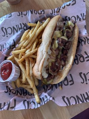 Filly cheesesteak special with fries  at Francis Burger Joint  in Minneapolis