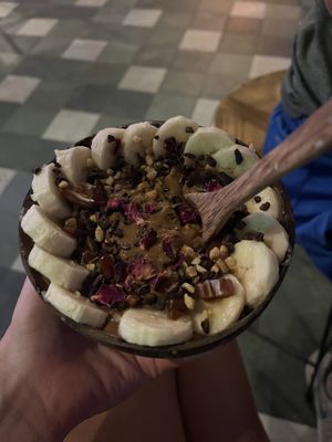 Snickers bowl — such a tasty treat!   at Roots Restaurant in Manuel Antonio