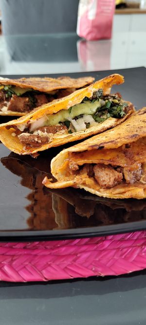 Quesabirrias de soya #Veganuary at Tomilla Tomates  in Mexico City