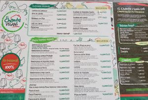 Menu at El Chante Gourmet in Alajuela