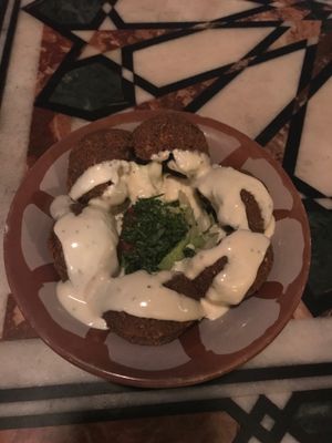 Falafels with tahini sauce  at Beirut in Panama City