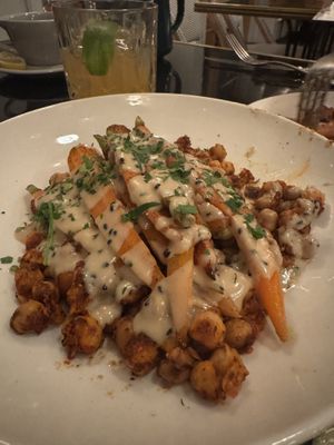 Chickpeas and carrot starter  at Wesley & Rose Lobby Bar - Surf Hotel in Buena Vista