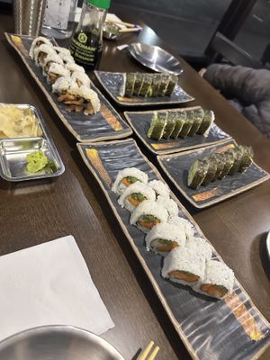 Avocado, mushroom, yam yam roll  at Sushi Luma in Petaluma