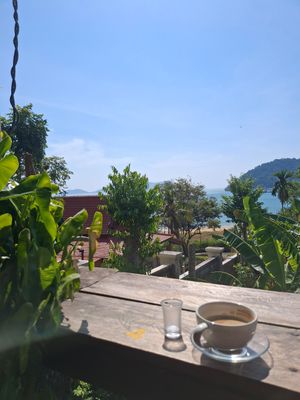 Coffee with view at Pipin Cafe in Koh Chang