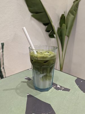 Matcha with oat milk at Tokyo Matcha Bar & Cafe in Mumbai
