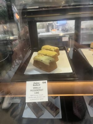 Vanilla and passionfruit cake  at Lucky Cat Cafe in Ipswich