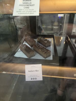 Snickers slice  at Lucky Cat Cafe in Ipswich