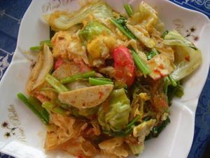 Stir fried Suki at Reun Thong Vegetarian in Hua Hin