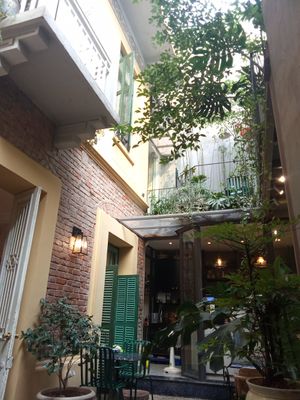 There are few balconies and floors at Citta Café & Végé in Hanoi