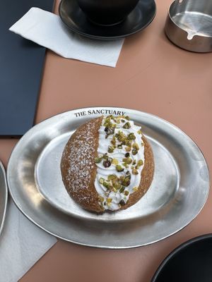 Pistachio cream pastry  at The Sanctuary - Potsdamer Platz in Berlin