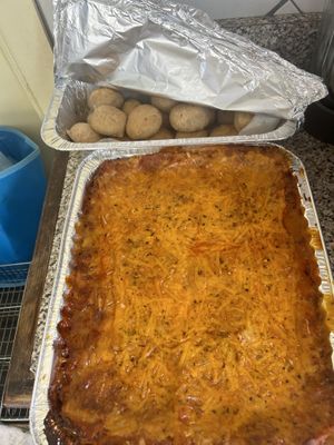 Delicious lasagna for a catering order.   Orders can be placed throughout the week by calling Aziza!  at Ay Ay Aytalness in St Croix