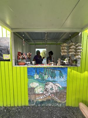 Easy to find the booth at the Ag Fair Grounds on Saturday mornings   at Ay Ay Aytalness in St Croix