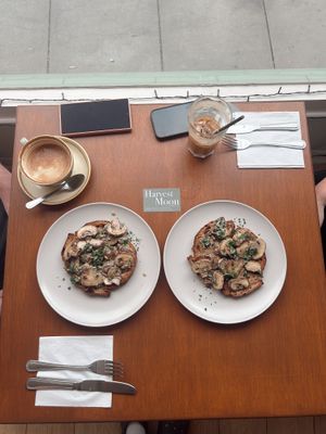 Creamy Mushrooms on Toast at Harvest Moon Suffolk in Ipswich