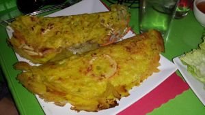 vegan Vietnamese omelette (Banh xeo) at Lotus Vegetarian in Denver