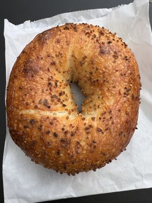 Garlic bagel  at Hey Bagel  in Seattle