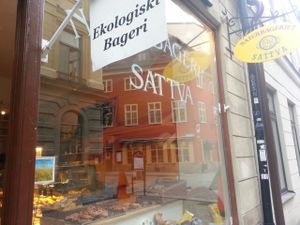 Outside at Sattva Naturbageriet in Stockholm