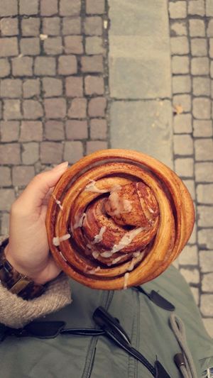 cinnamon bun. one of many vegan options at Sattva Naturbageriet in Stockholm