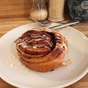 cinnamon croissant roll at Sattva Naturbageriet in Stockholm
