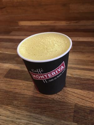 chai made with Swedish Oately (oat milk made in Malmo) soooo good! at Sattva Naturbageriet in Stockholm