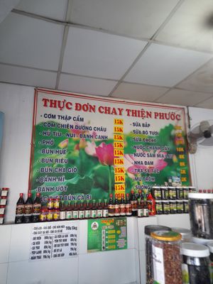 Menu on wall at Thiện Phước in Ho Chi Minh City