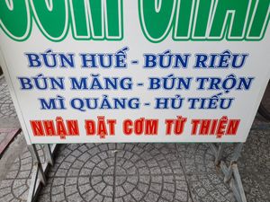Sign outside #Veganuary at Thiên Nhiên in Ho Chi Minh City
