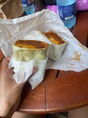 Vegan breakfast burrito with chorizo and vegan egg  at Tucker and Bevvy in Honolulu
